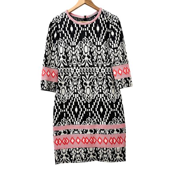 Yoana Baraschi Anthropologie Dress Medium Midi 3/4 Multicolor‎ Bodycon Geometric - Picture 1 of 12